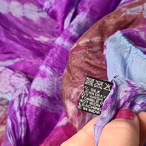 Tolani hand rolled tie dyed silk scarf/wrap - Picture 8 of 8